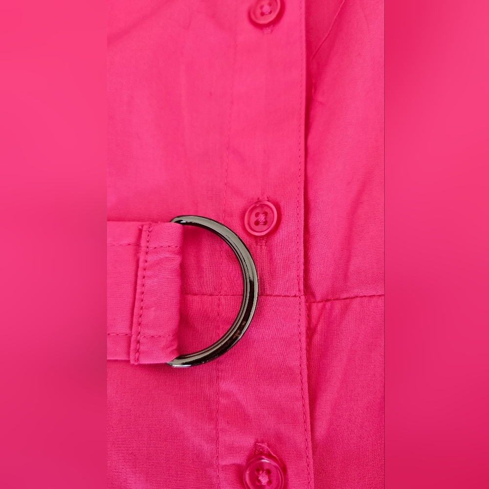 Pink Ruffled Button-Down Dress - Picture 5 of 15